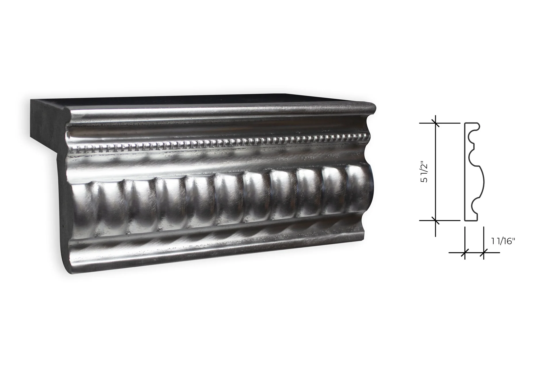 magnolia edge profile, shown as a photograph beside its section drawing