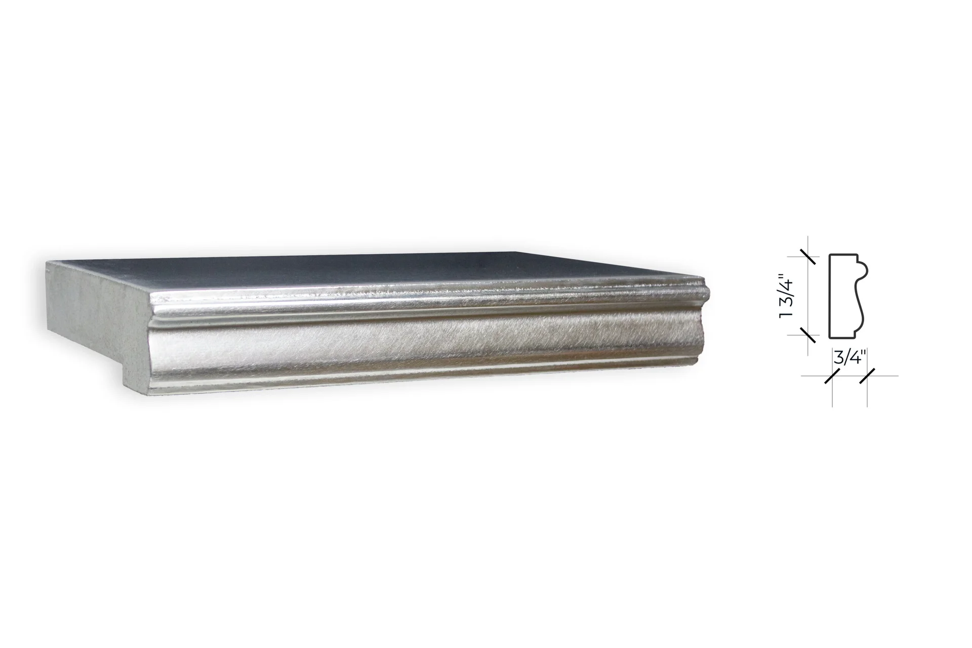 indigo edge profile, shown as a photograph beside its section drawing