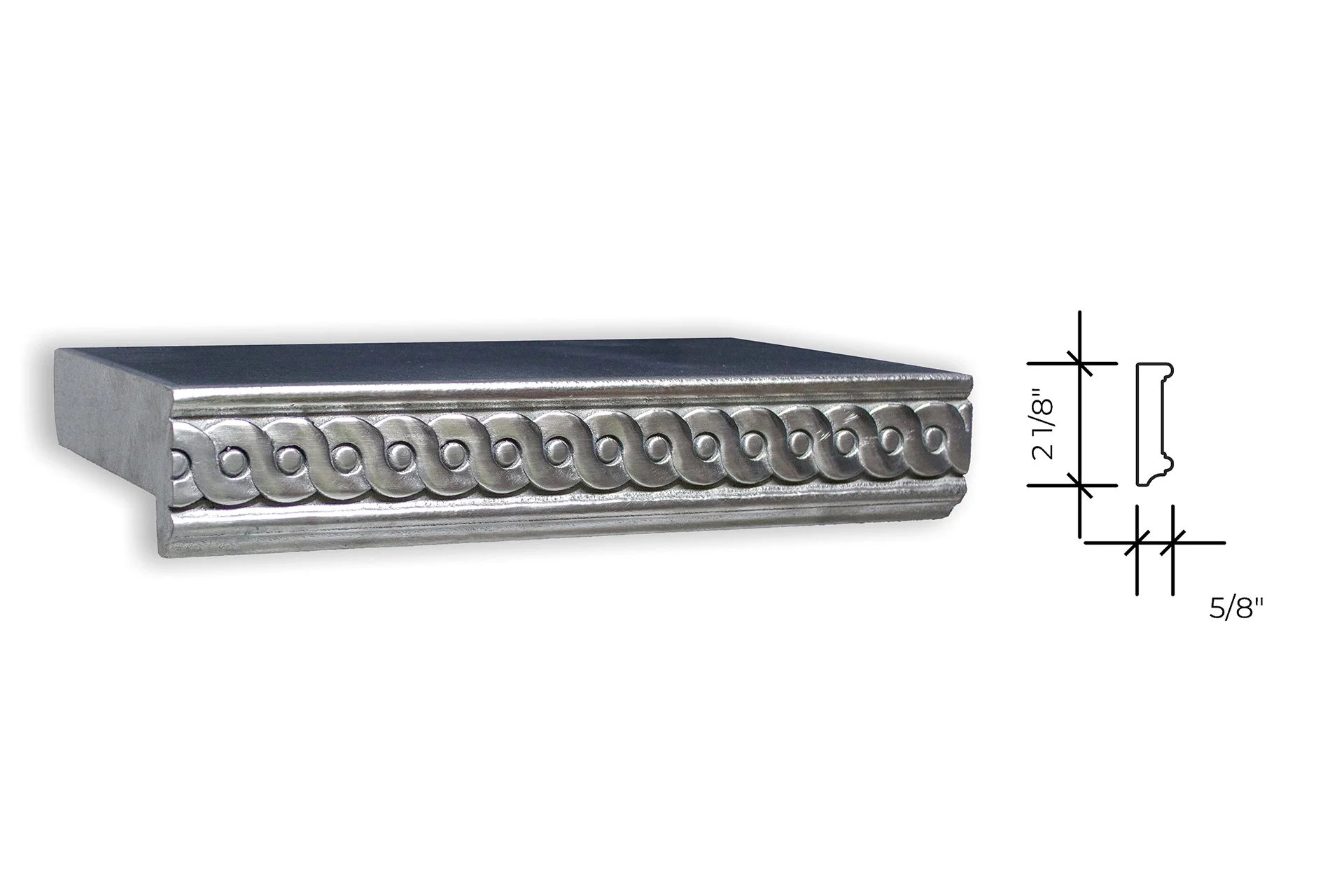 jones edge profile, shown as a photograph beside its section drawing