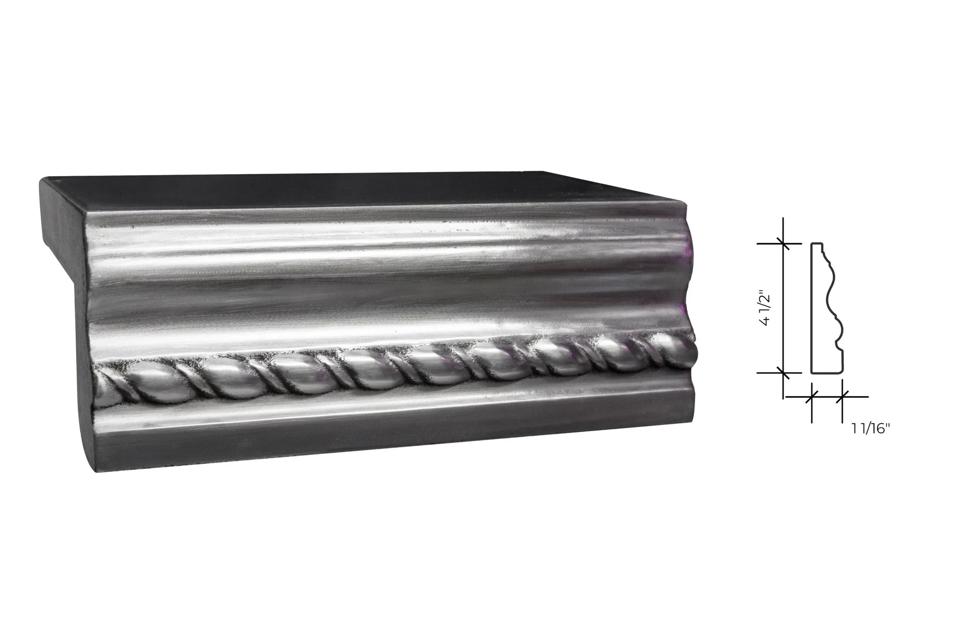 anderson edge profile, shown as a photograph beside its section drawing