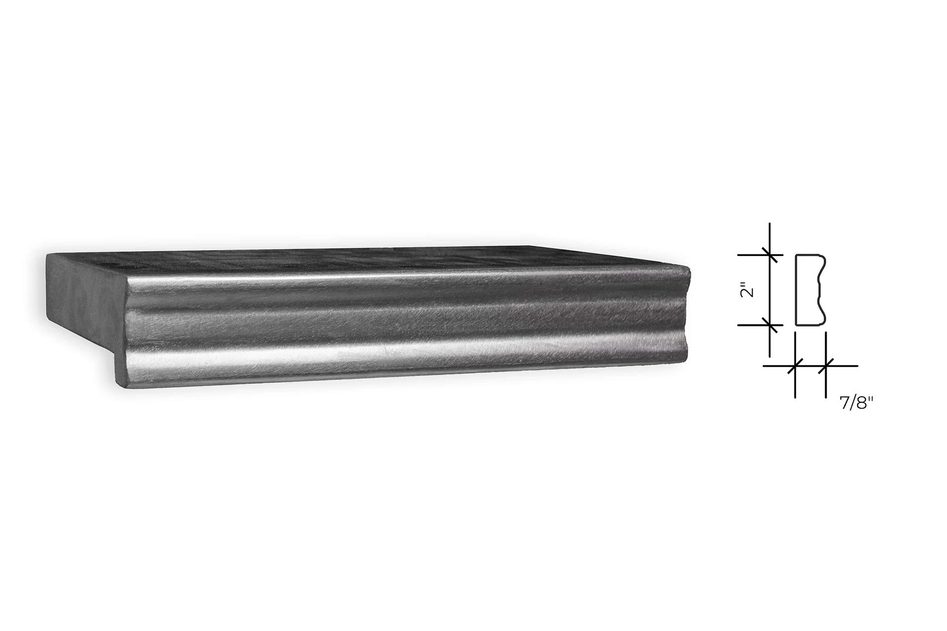 gaston edge profile, shown as a photograph beside its section drawing