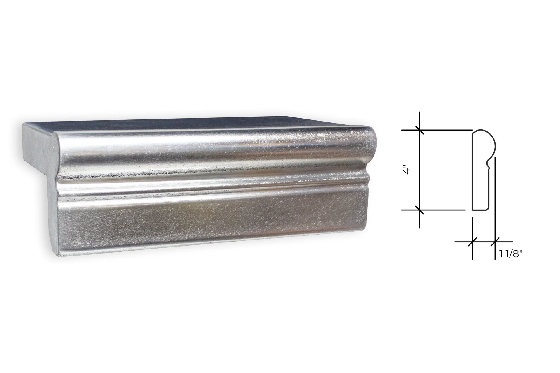 harper edge profile, shown as a photograph beside its section drawing