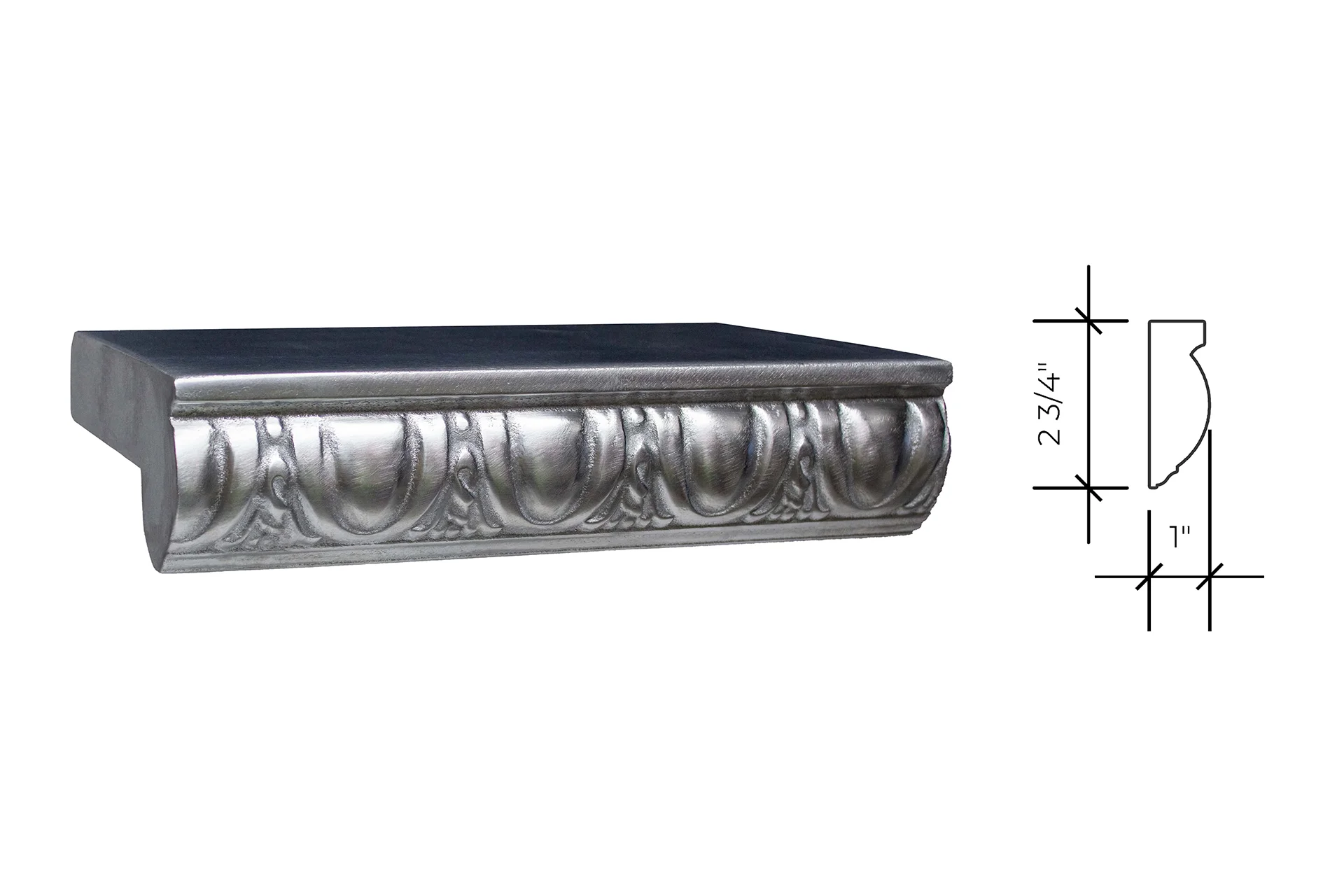 oglethorpe edge profile, shown as a photograph beside its section drawing