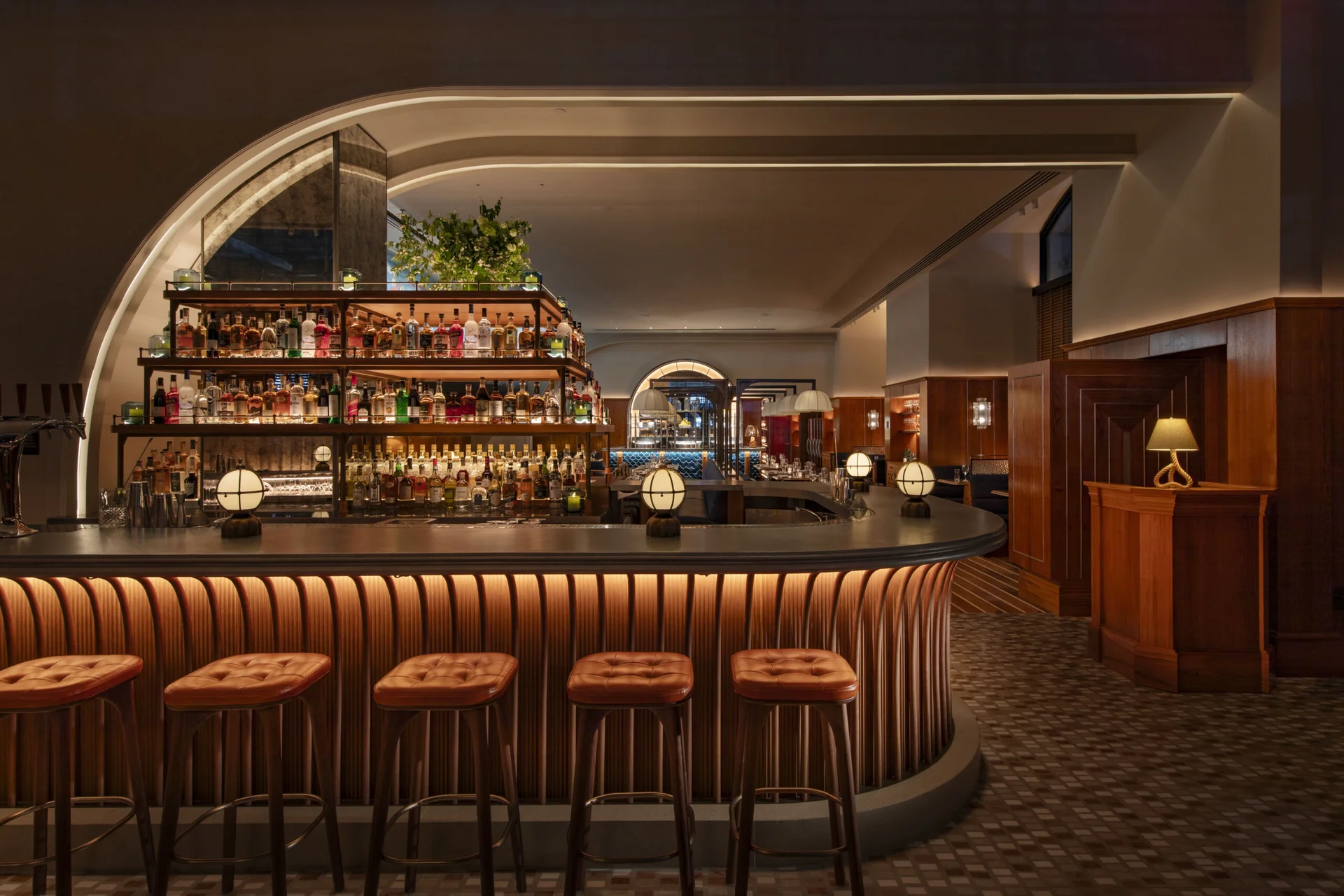 The finished bar at Seahorse seen from the room