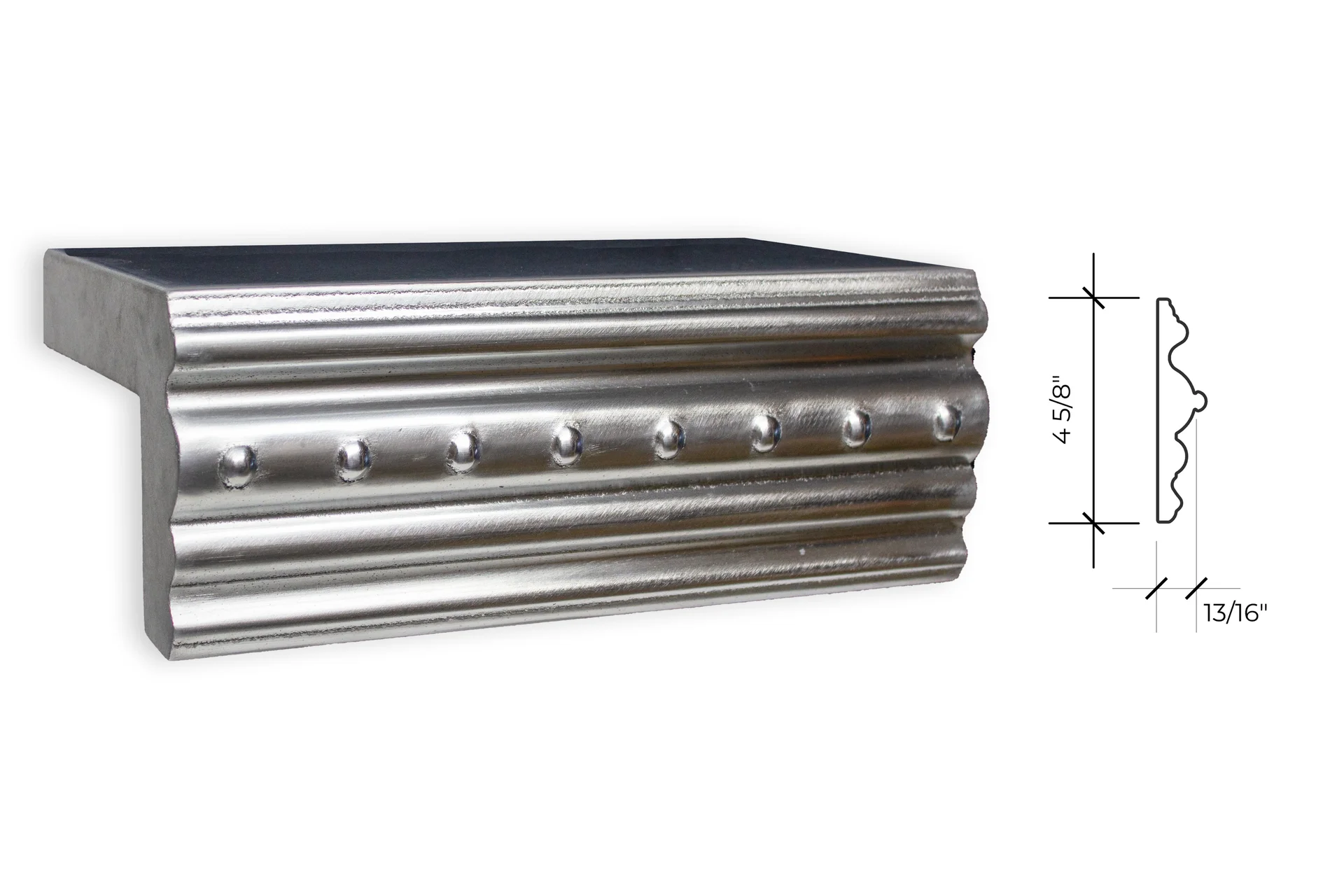 tybee with rivets edge profile, shown as a photograph beside its section drawing