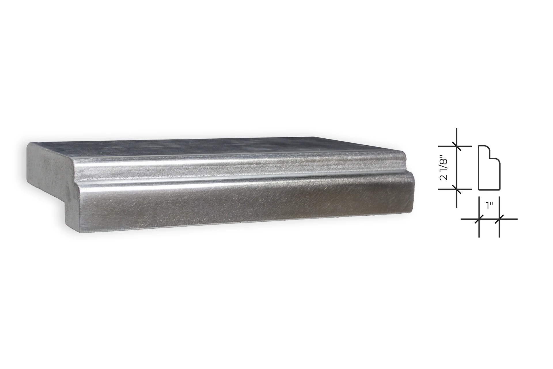 lincoln edge profile, shown as a photograph beside its section drawing