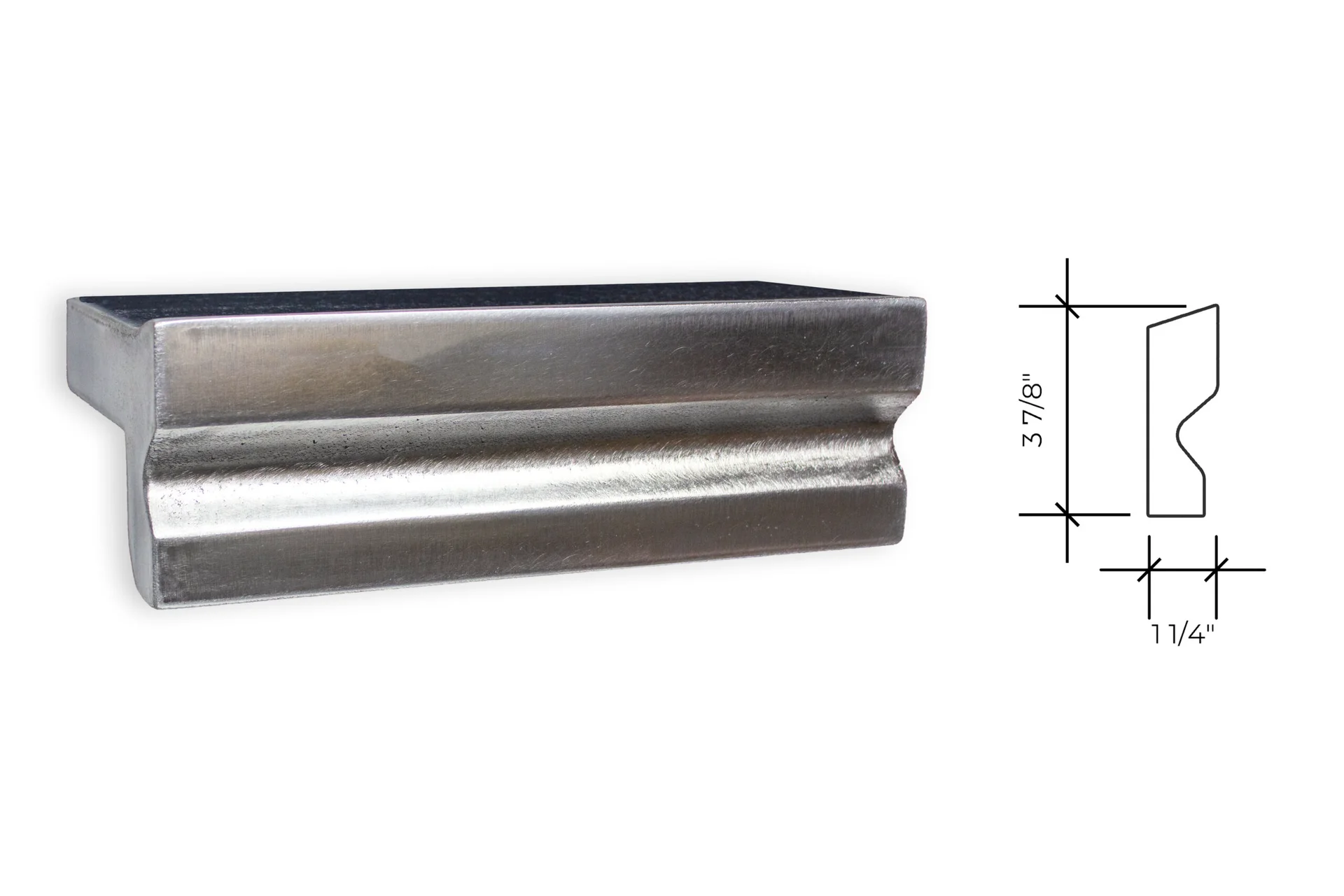 madison large edge profile, shown as a photograph beside its section drawing
