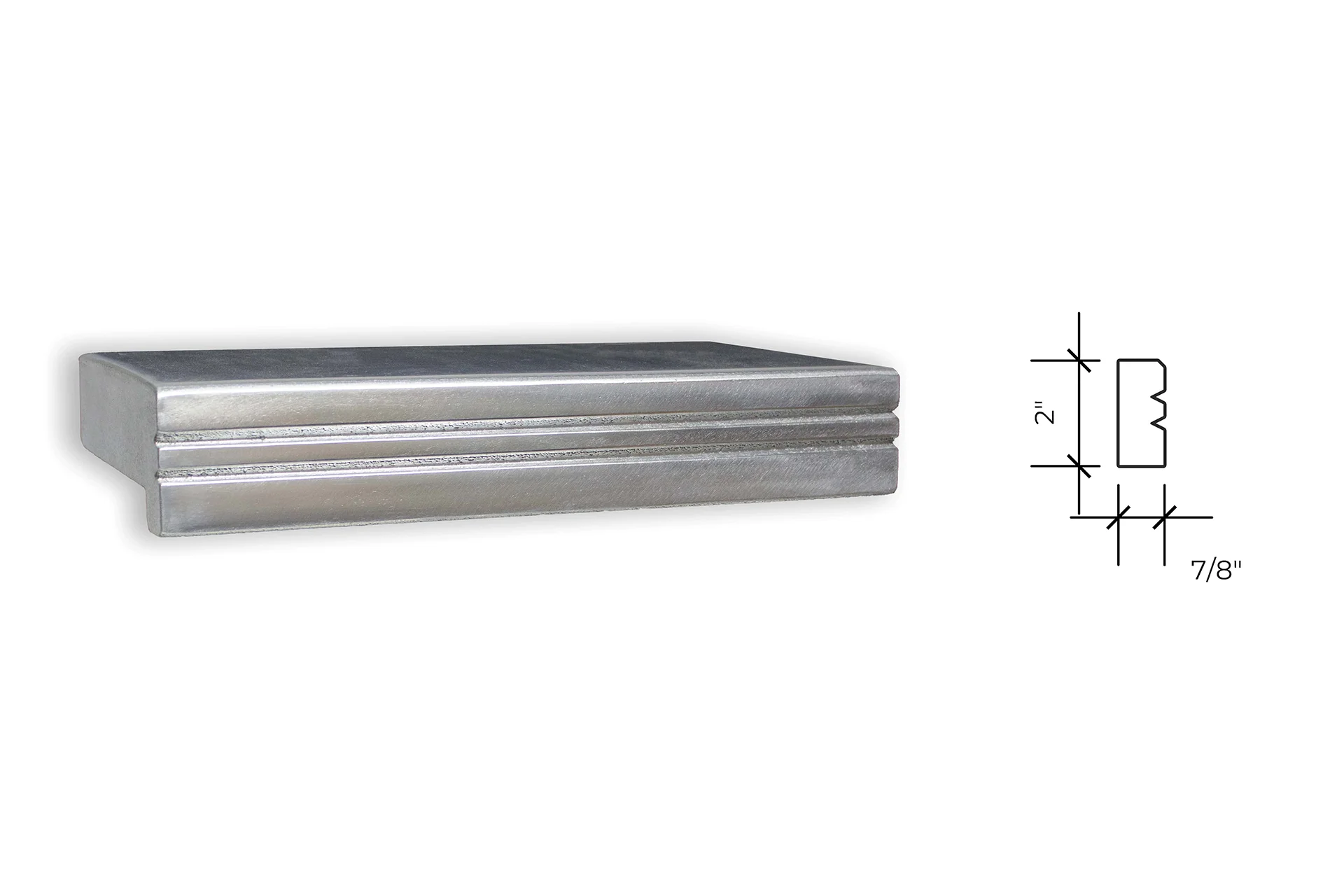 jepson edge profile, shown as a photograph beside its section drawing