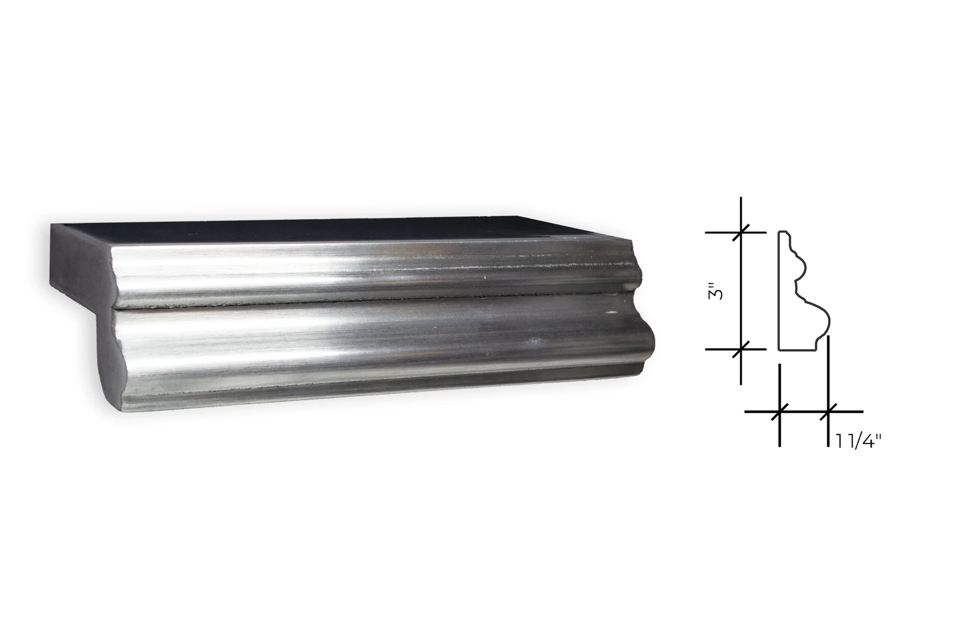 cumberland small edge profile, shown as a photograph beside its section drawing