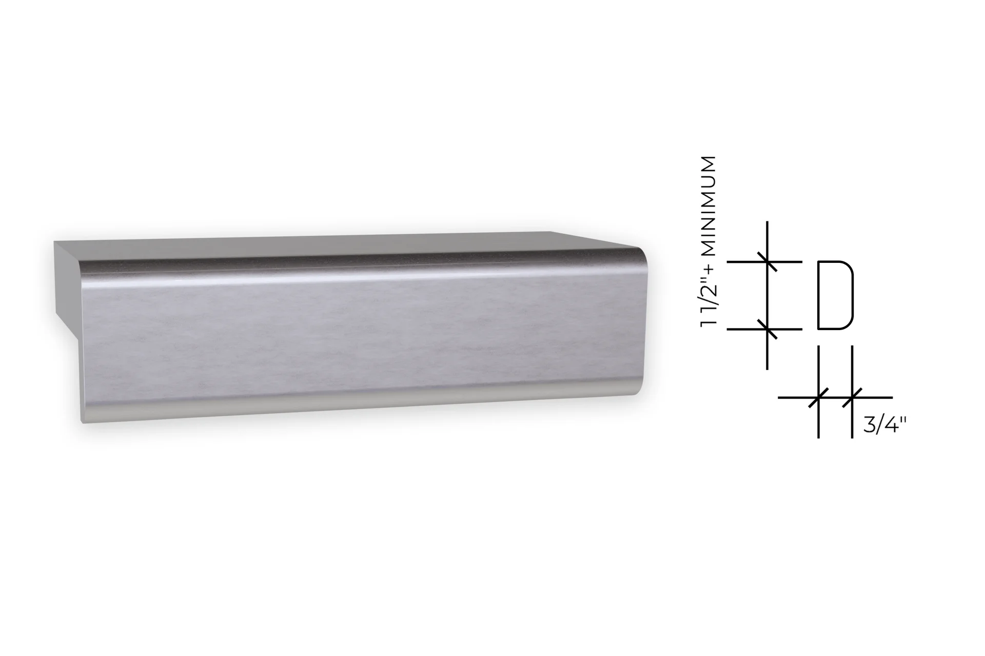 crawford edge profile, shown as a photograph beside its section drawing