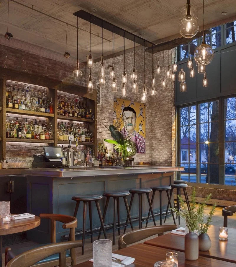 Custom cast zinc bartop by La Bastille