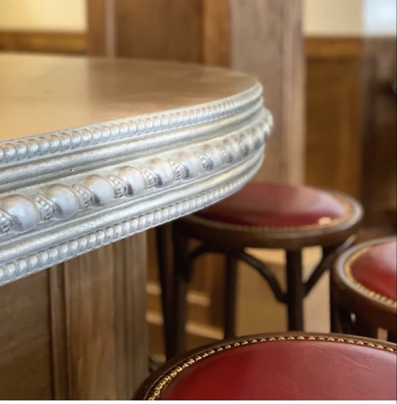 Custom cast zinc bartop by La Bastille
