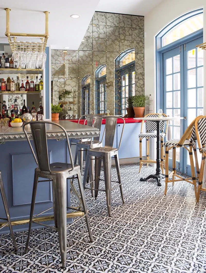 Custom cast zinc bartop by La Bastille