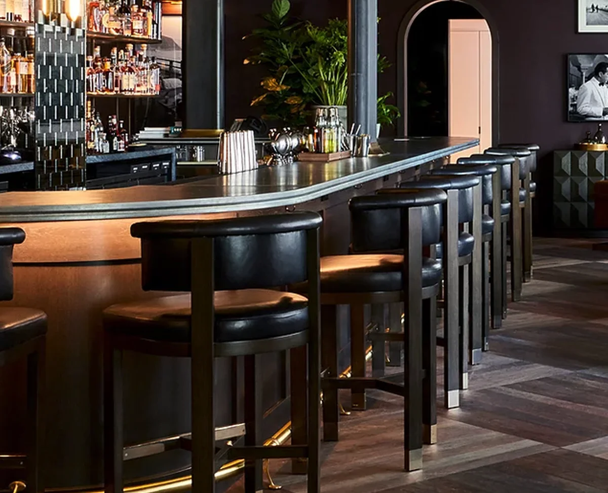 Custom cast zinc bartop by La Bastille