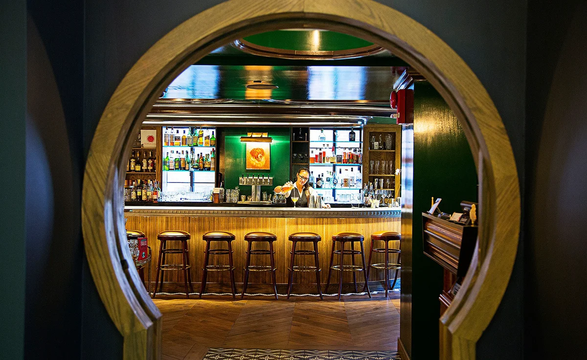 Custom cast zinc bartop by La Bastille