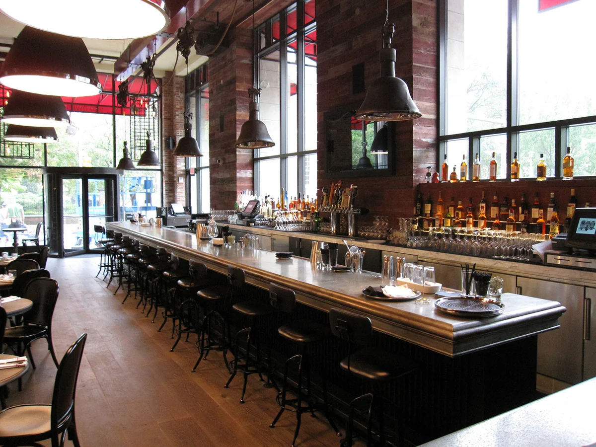 Custom cast zinc bartop by La Bastille