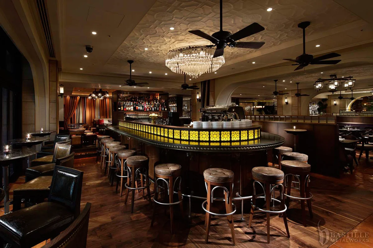Custom cast zinc bartop by La Bastille