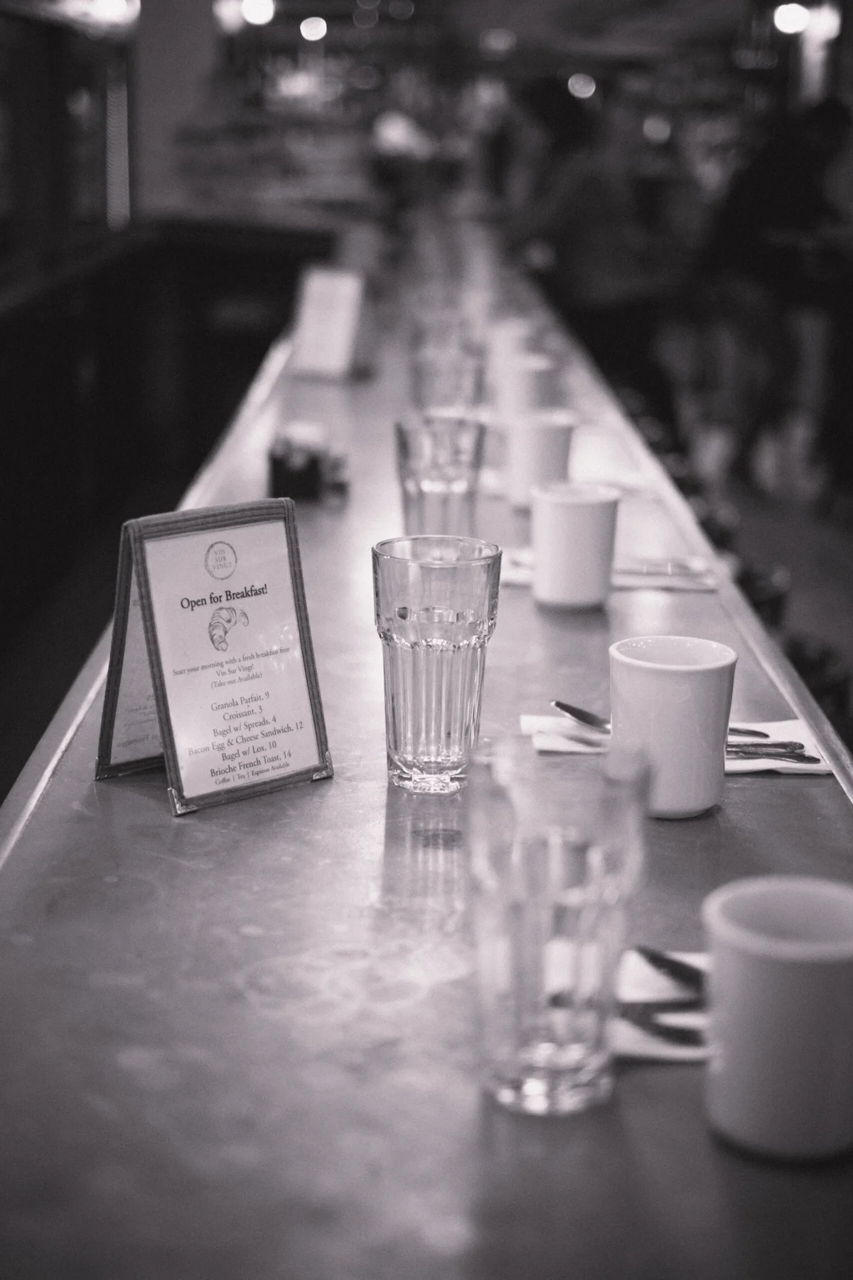 Custom cast zinc bartop by La Bastille