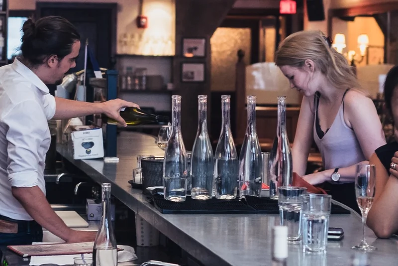 Custom cast zinc bartop by La Bastille