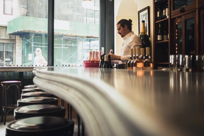Custom cast zinc bartop by La Bastille