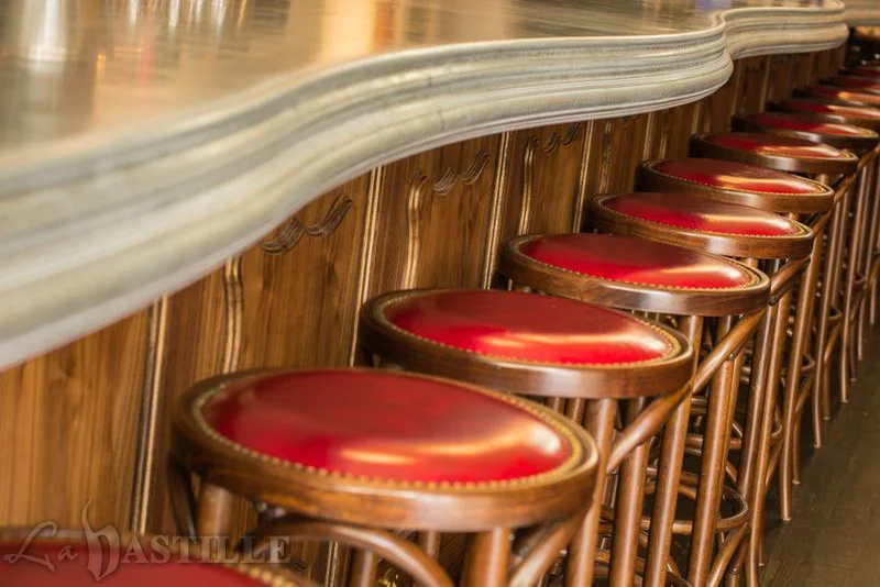 Custom cast zinc bartop by La Bastille