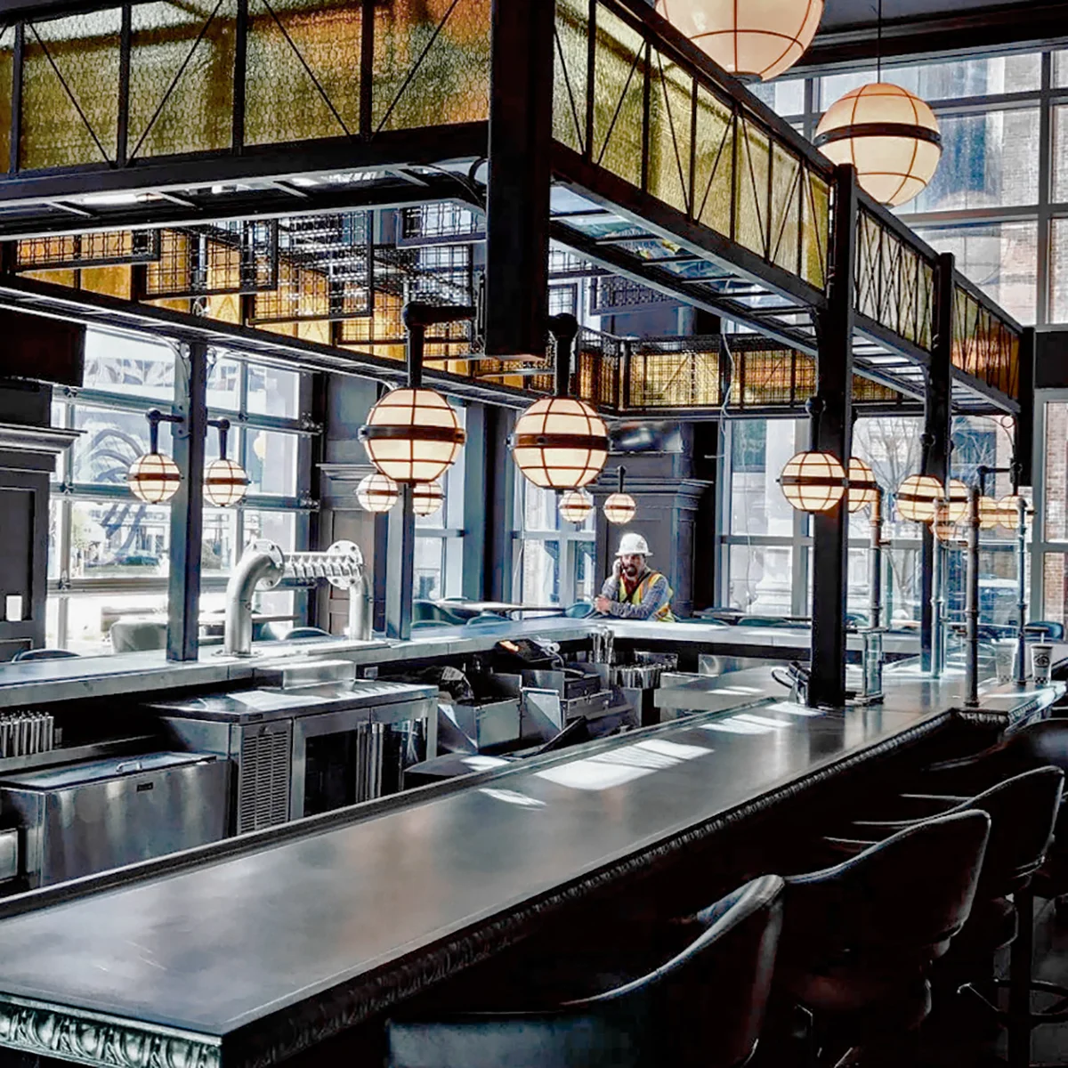 Custom cast pewter bartop by La Bastille