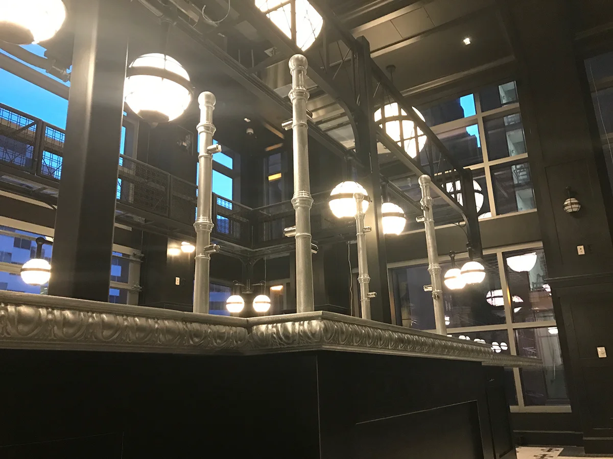 Custom cast pewter bartop by La Bastille