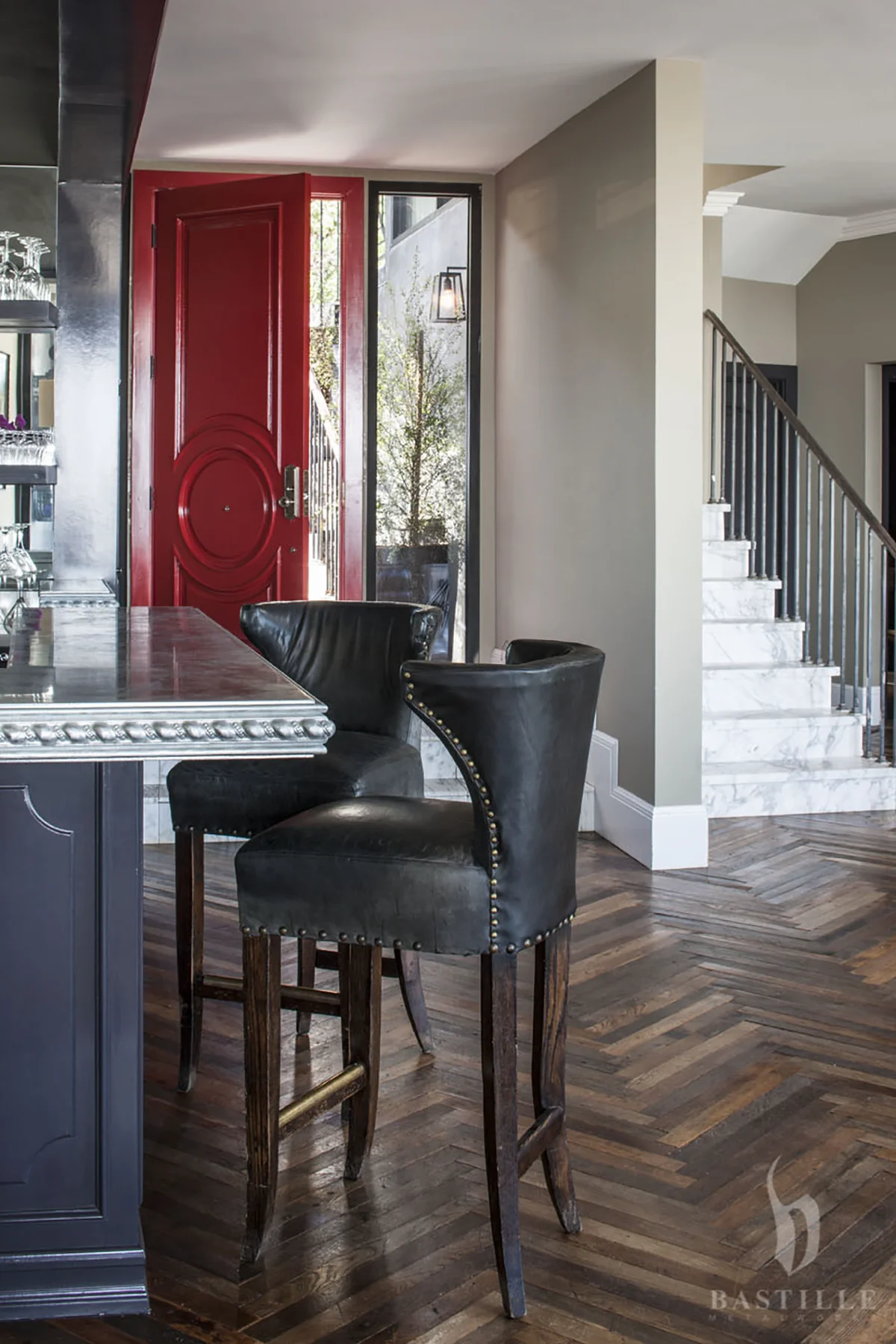 Custom cast pewter countertop by La Bastille