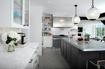 Custom cast zinc range hood by La Bastille