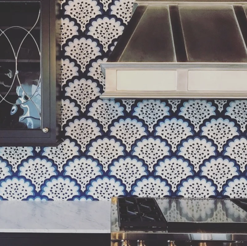 Custom cast zinc range hood by La Bastille