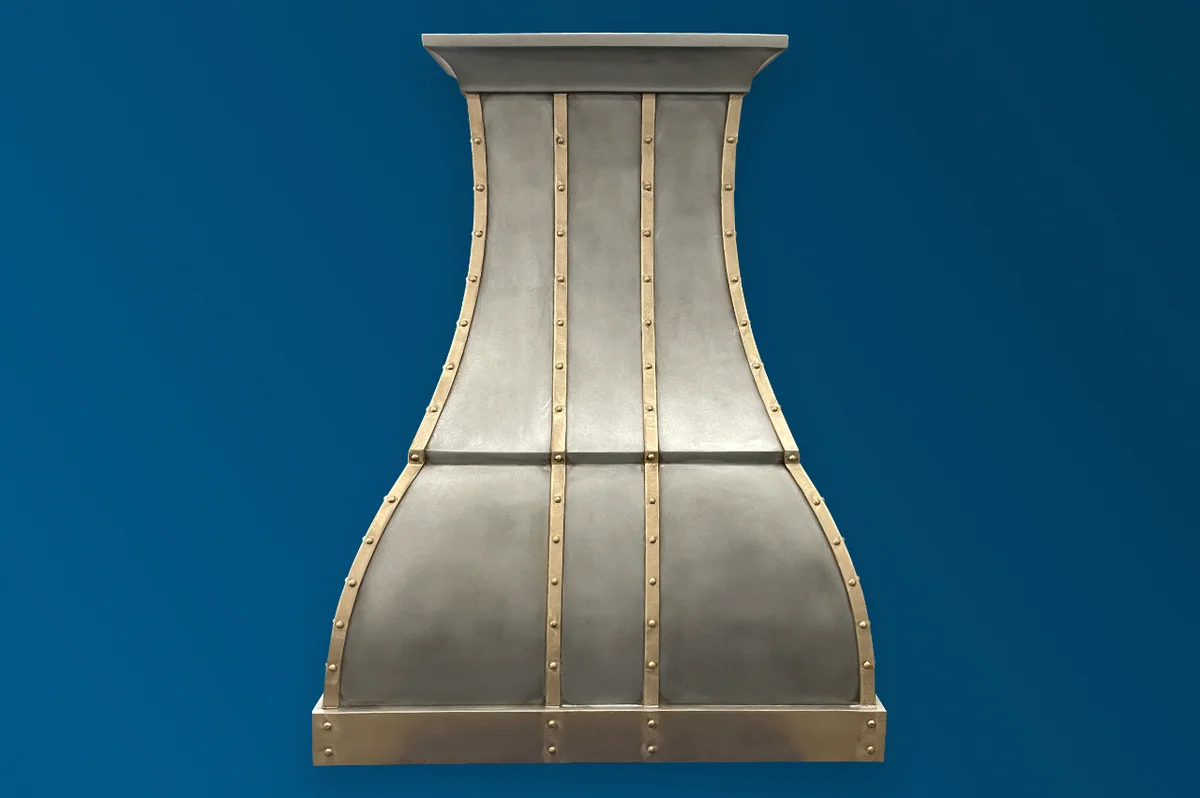 Custom cast zinc range hood by La Bastille