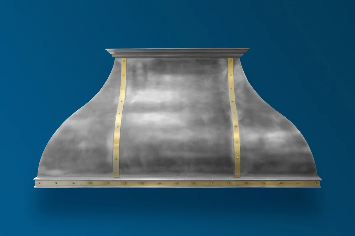Custom cast zinc range hood by La Bastille