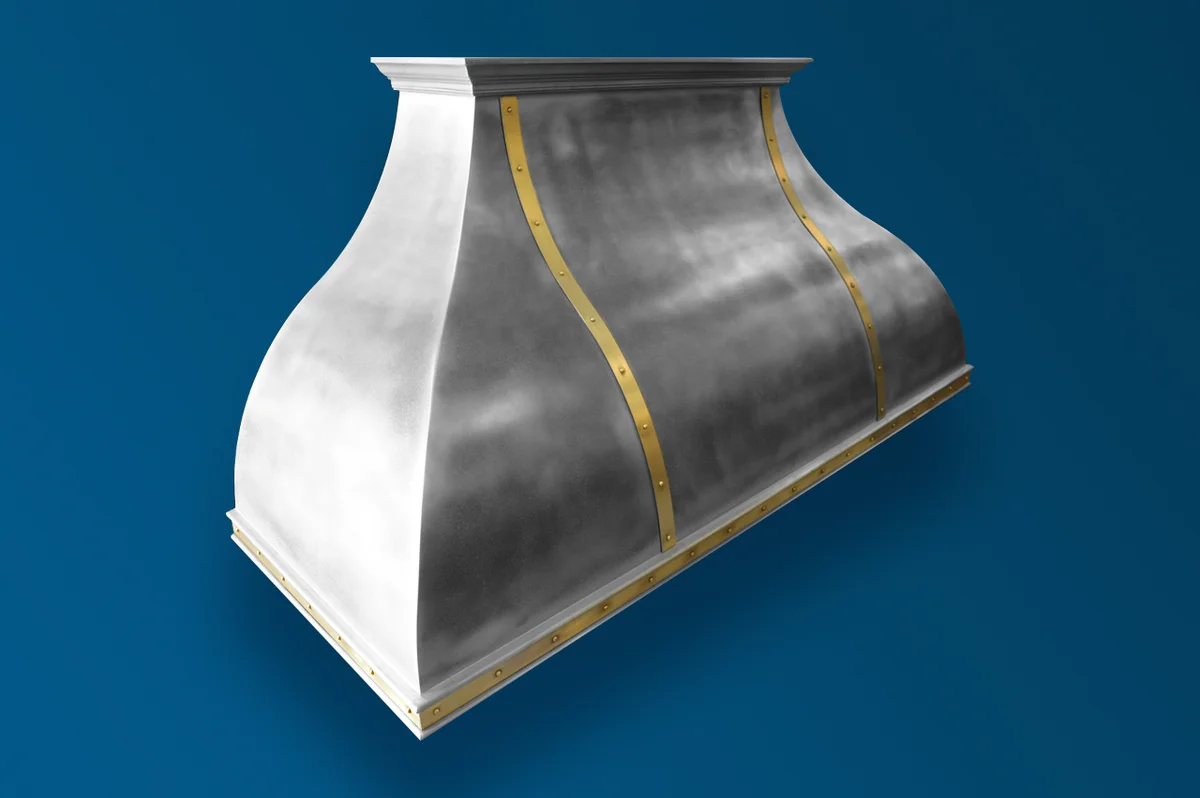 Custom cast zinc range hood by La Bastille