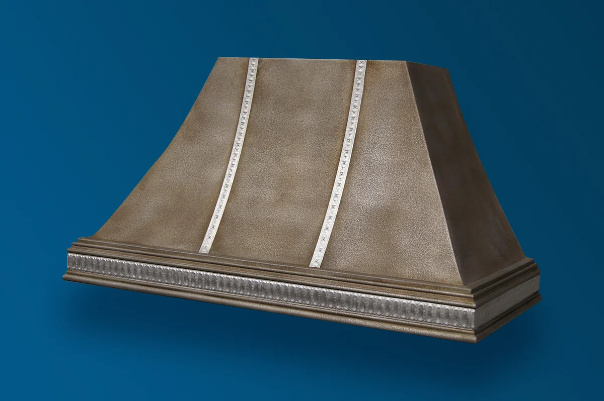 Custom cast zinc range hood by La Bastille
