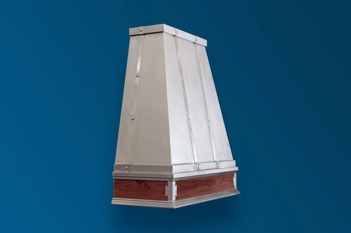 Custom cast zinc range hood by La Bastille