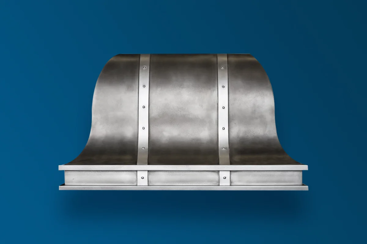 Custom cast zinc range hood by La Bastille