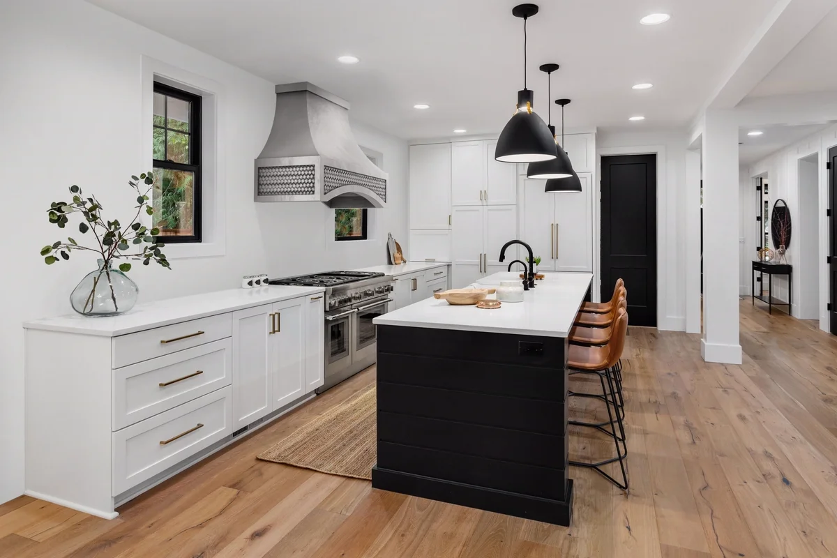 Custom cast zinc range hood by La Bastille