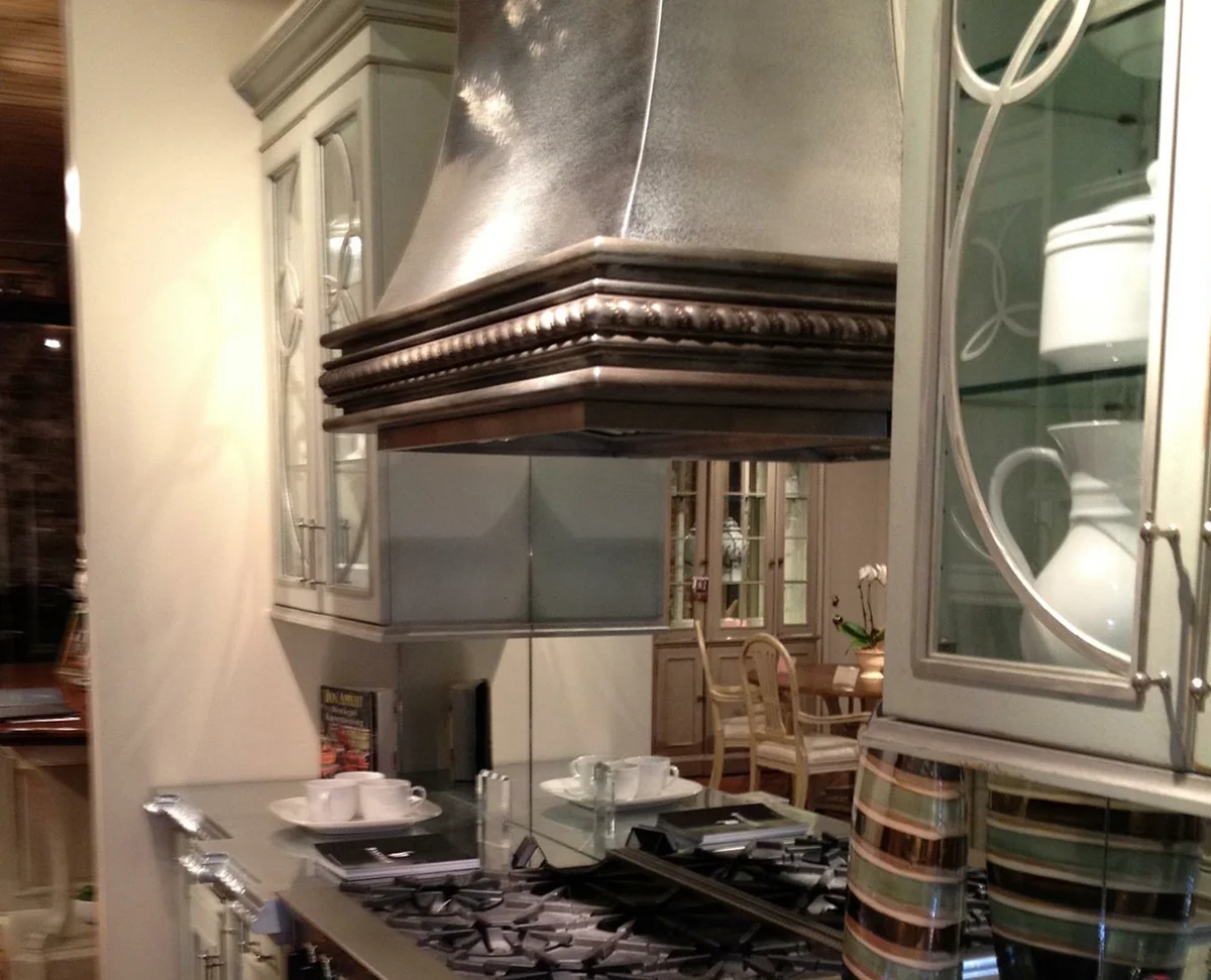 Custom cast zinc range hood by La Bastille