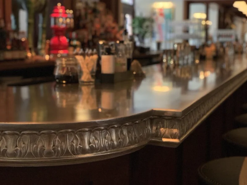 Custom cast pewter bartop by La Bastille