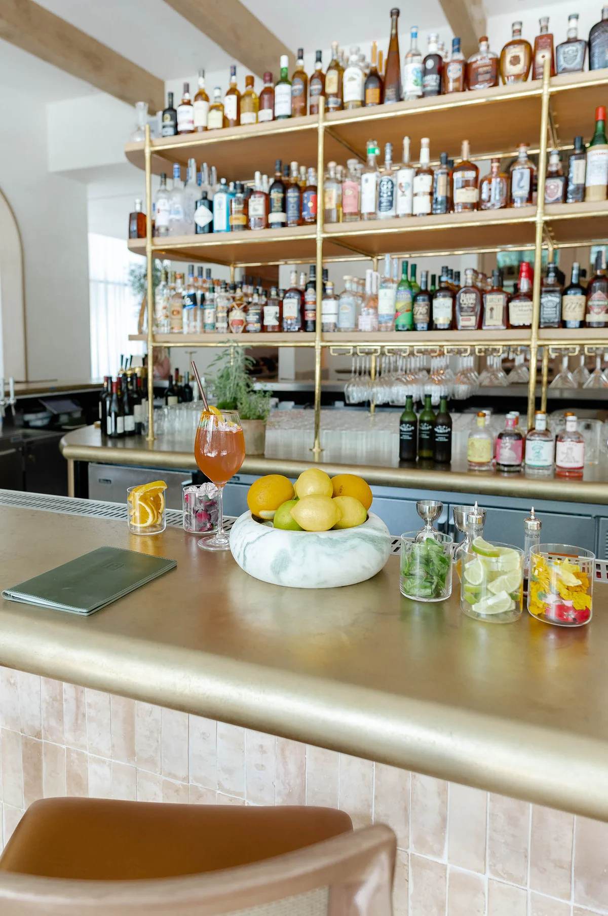 Custom cast brass bartop by La Bastille