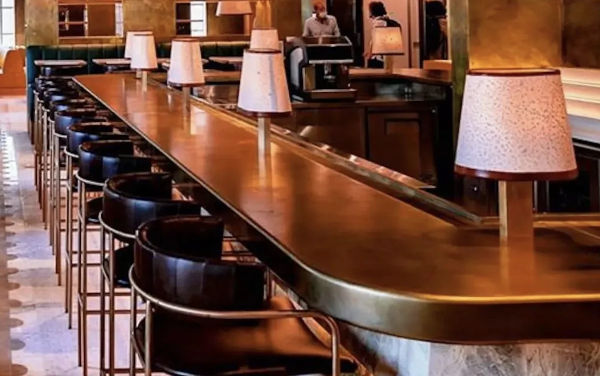 Custom cast brass bartop by La Bastille