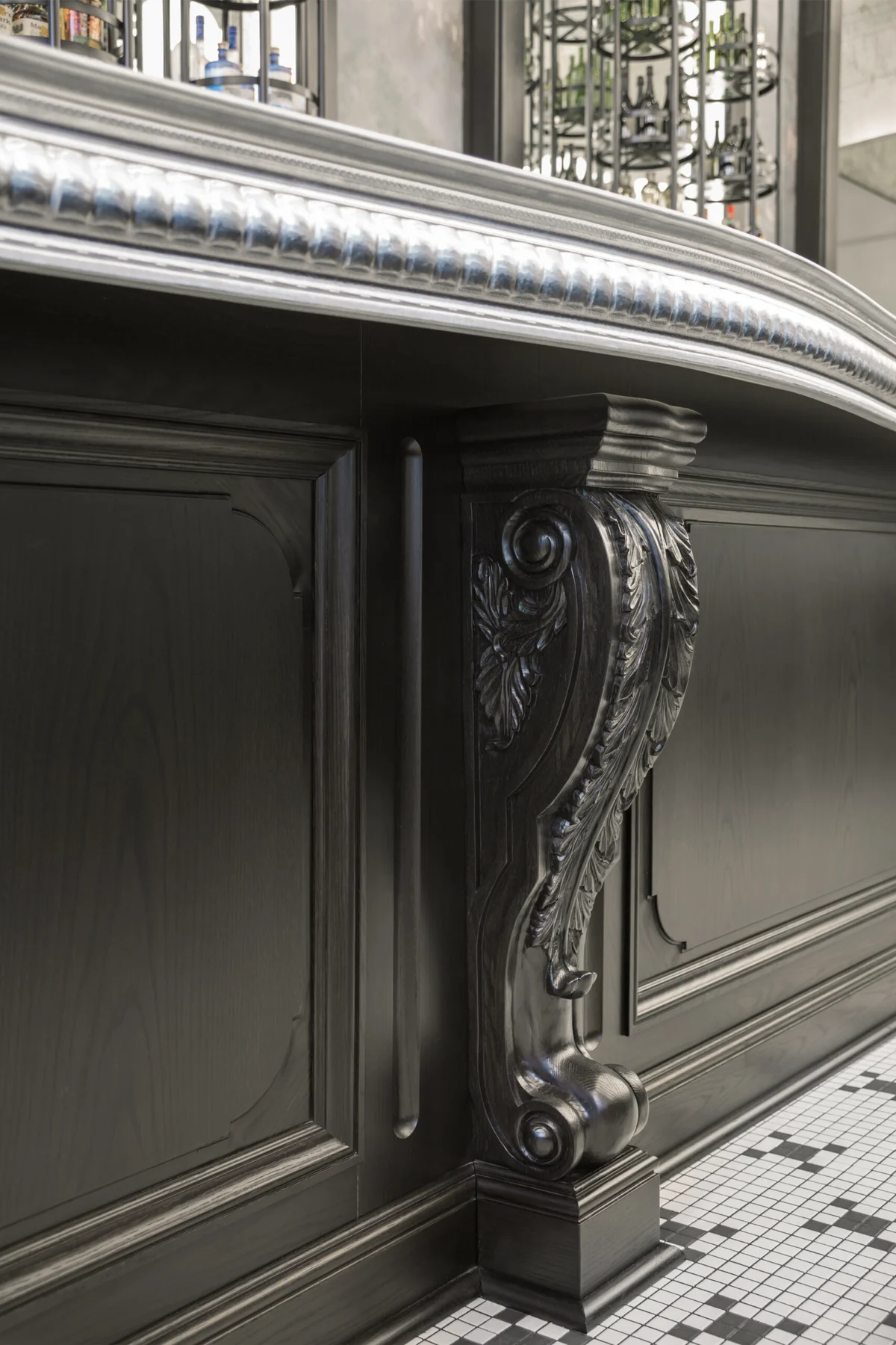 Custom cast pewter bartop by La Bastille