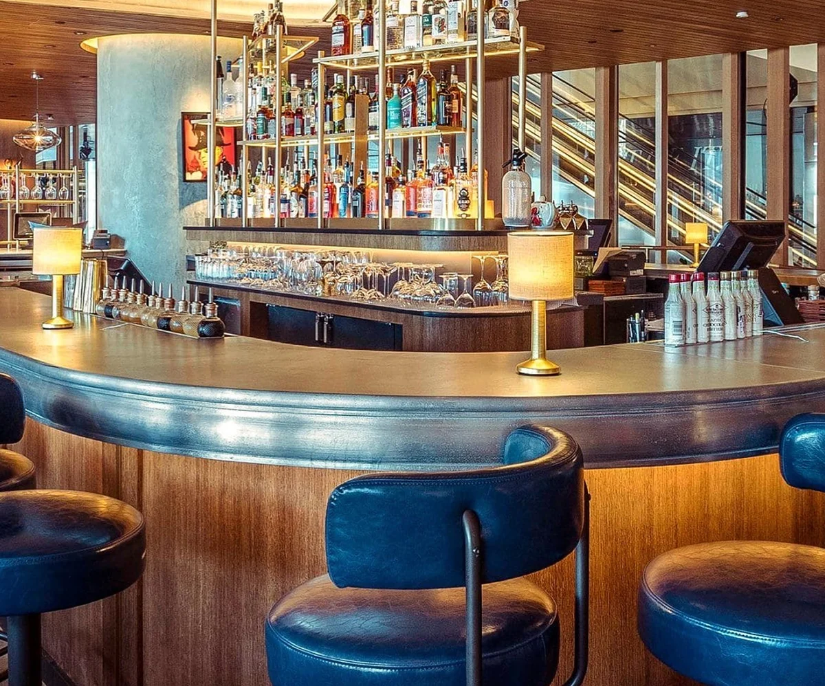 Custom cast zinc bartop by La Bastille