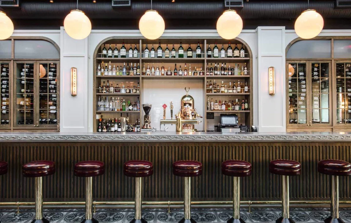 Custom cast zinc bartop by La Bastille