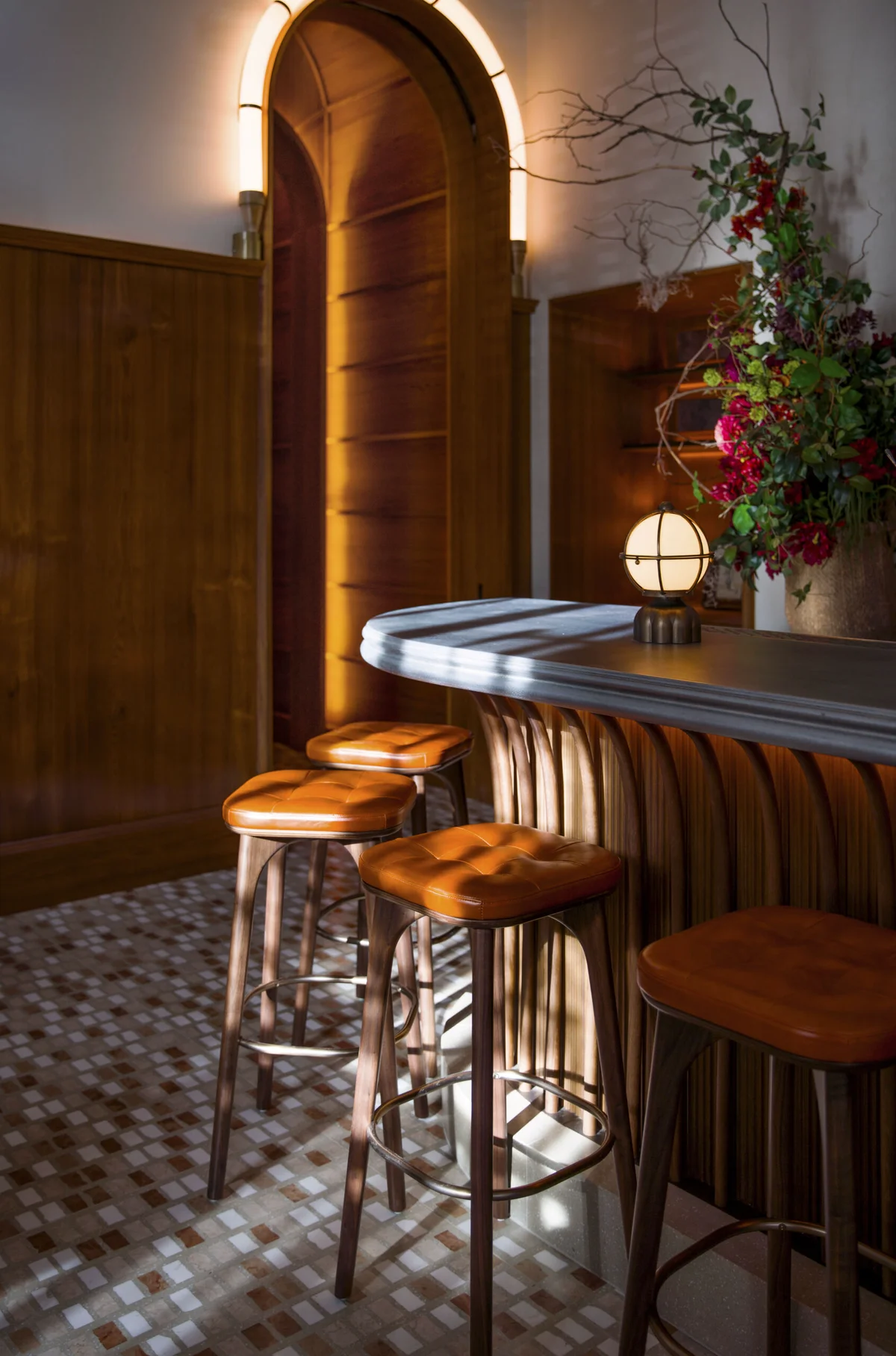 Custom cast zinc bartop by La Bastille