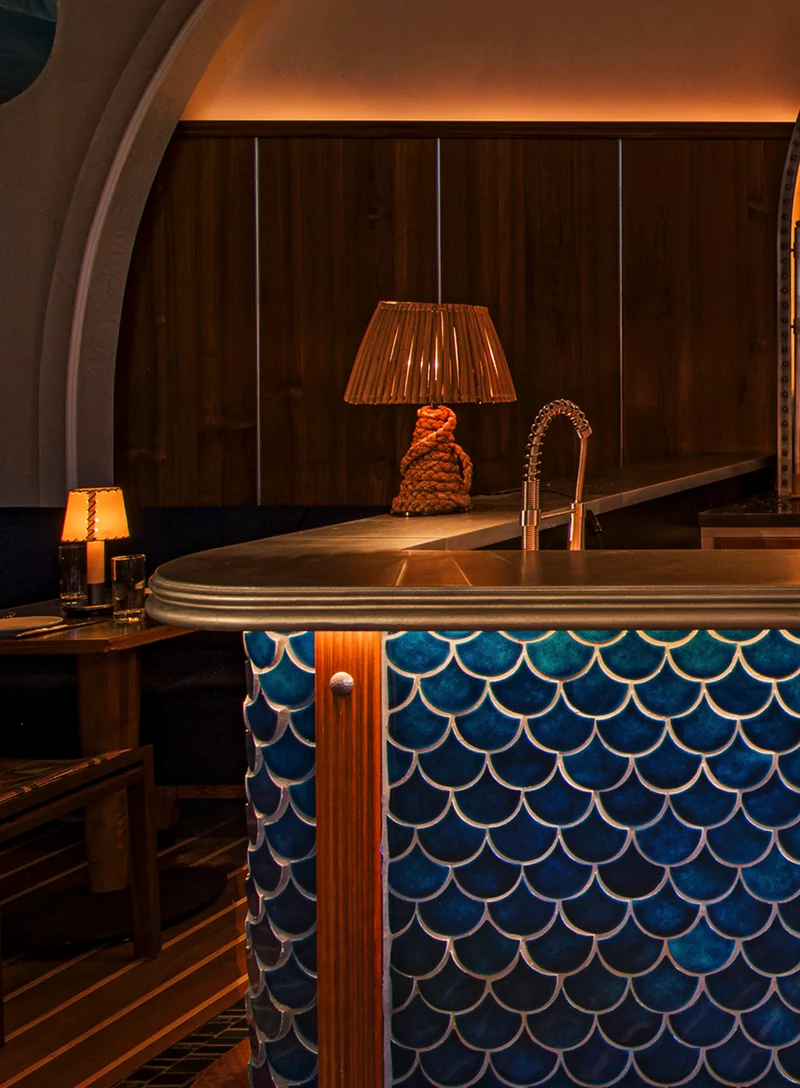 Custom cast zinc bartop by La Bastille