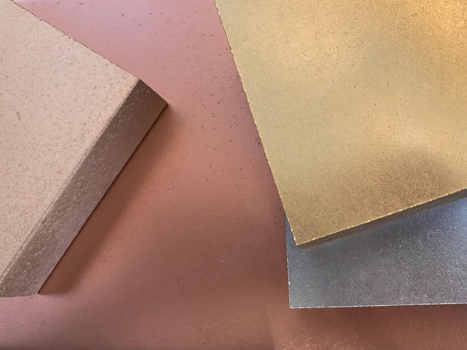 Metal finish samples showing different patinas